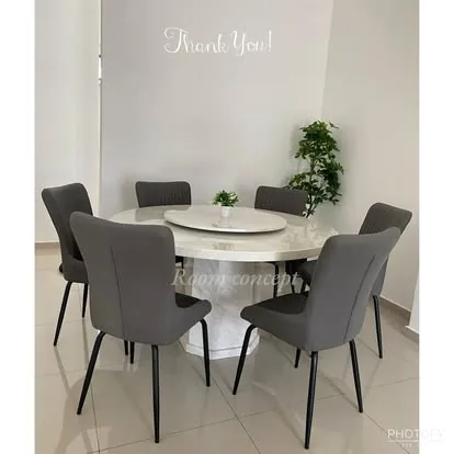 Room Concept Furnishing dining table set in a customer dining area