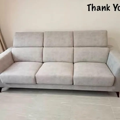 Room Concept Furnishing fabric sofa set in a customer home