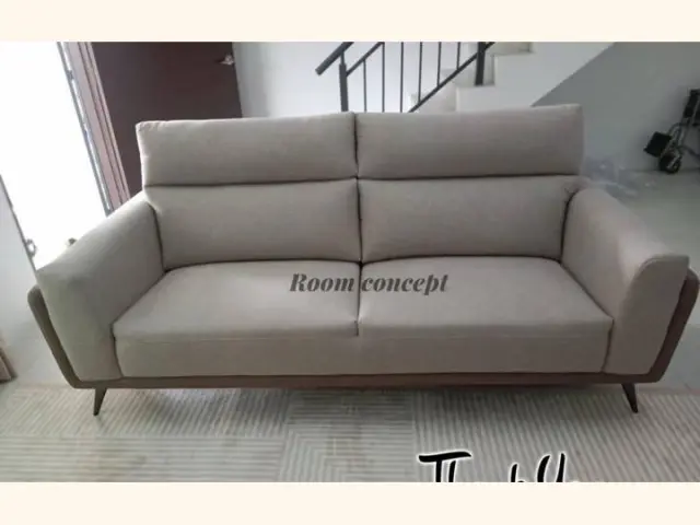 Room Concept Furnishing TikTok grey three-seat sofa idea