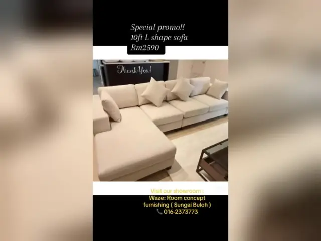 Room Concept Furnishing TikTok cream chaise sofa