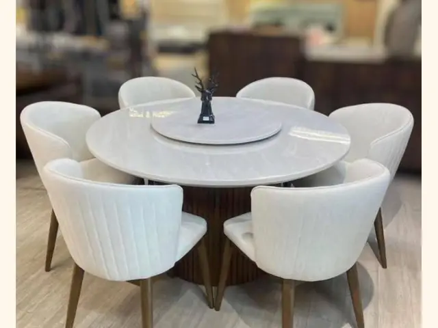 Room Concept Furnishing TikTok white round dining set