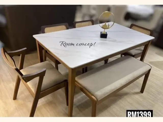 Room Concept Furnishing TikTok rectangular dining set with bench