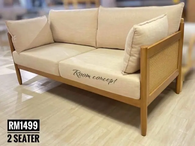 Room Concept Furnishing TikTok wooden arm two-seat sofa