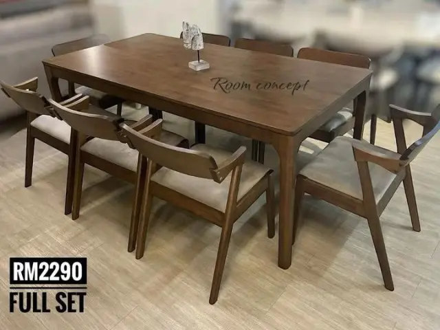 Room Concept Furnishing TikTok dark wood dining set