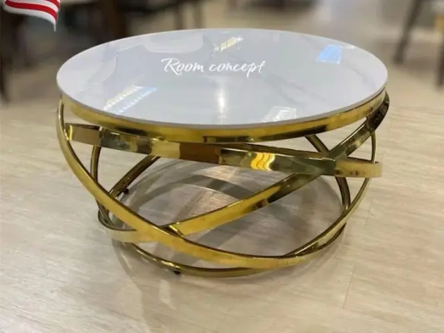 Room Concept Furnishing TikTok round glass coffee table