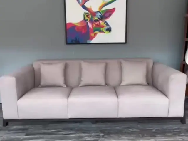Room Concept Furnishing TikTok soft pink three-seat sofa